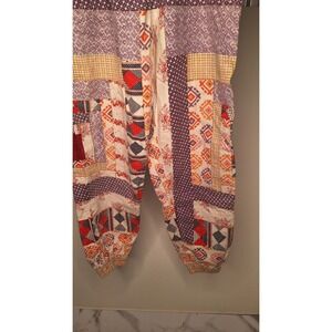 Kimchi Blue Patchwork Jogger Pants Multi Pattern Boho Tapered Womens Small